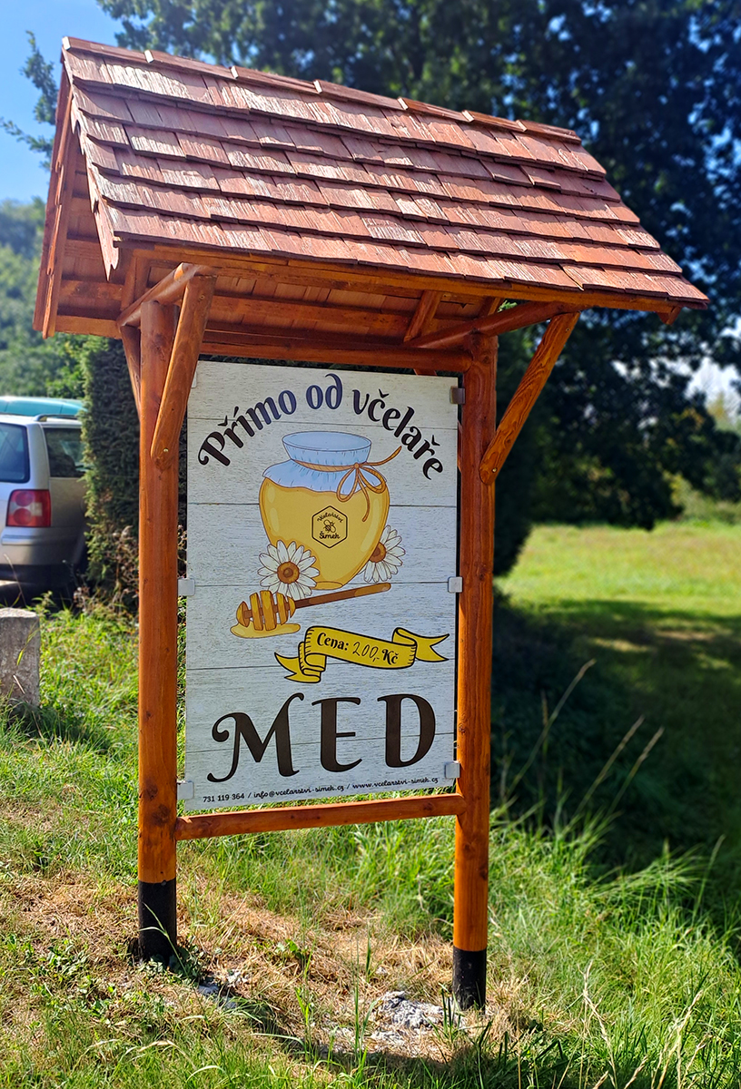Stylová cedule - prodej medu